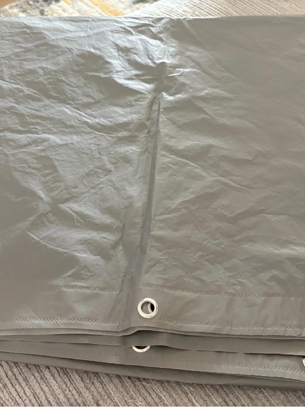 Gray Shower Curtain Liner with Metal Rings - Modern Water-Resistant Bath Curtain